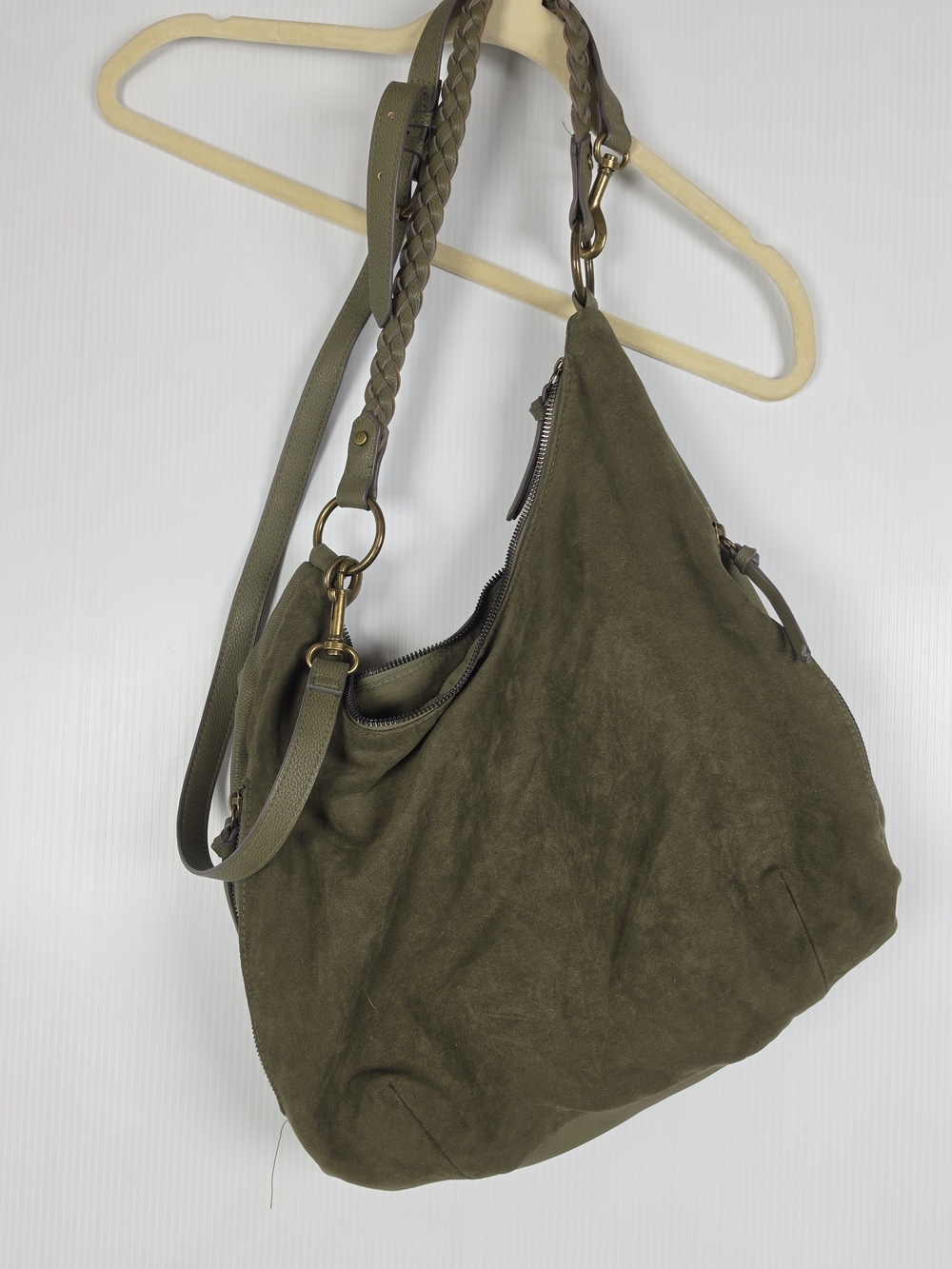 Olive Suede Hobo Bag - Sonoma